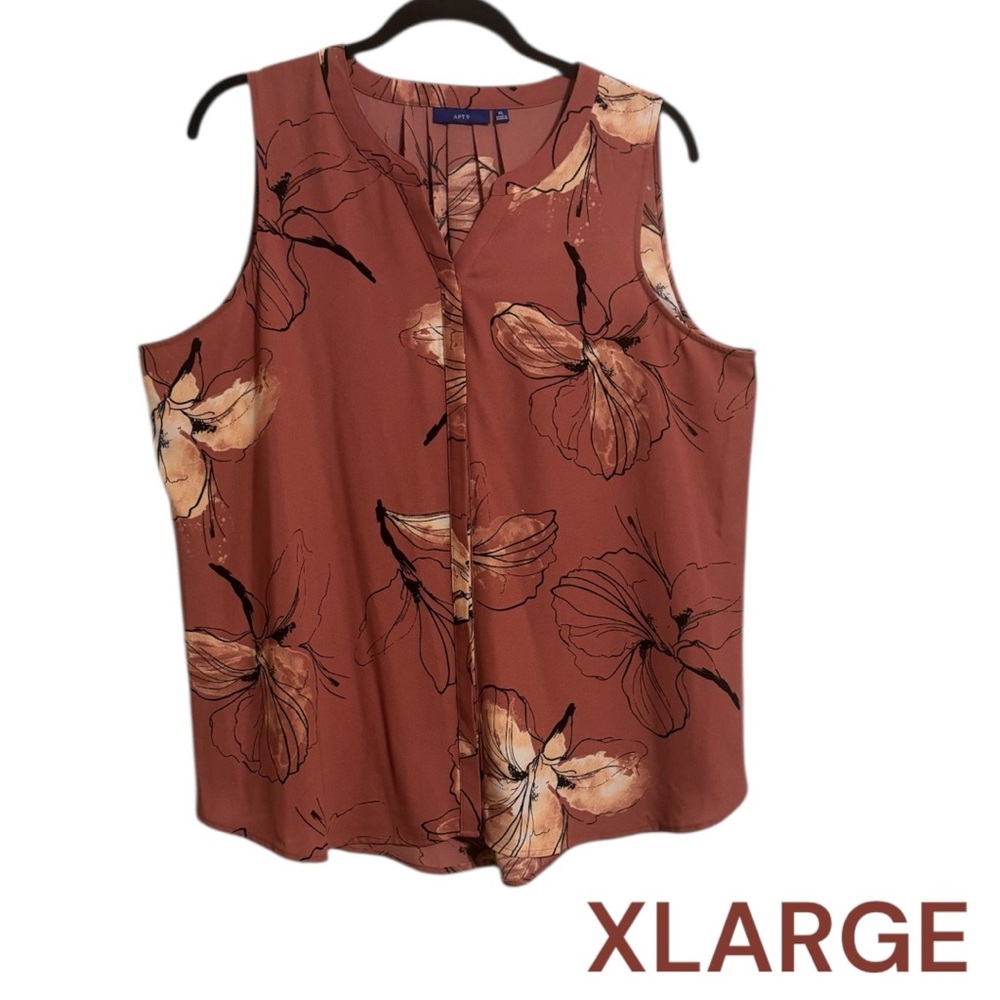 ❤️SUMMER FLORAL PRINT "MAUVE" SLEEVELESS TOP XLARGE #S - Picture 1 of 10